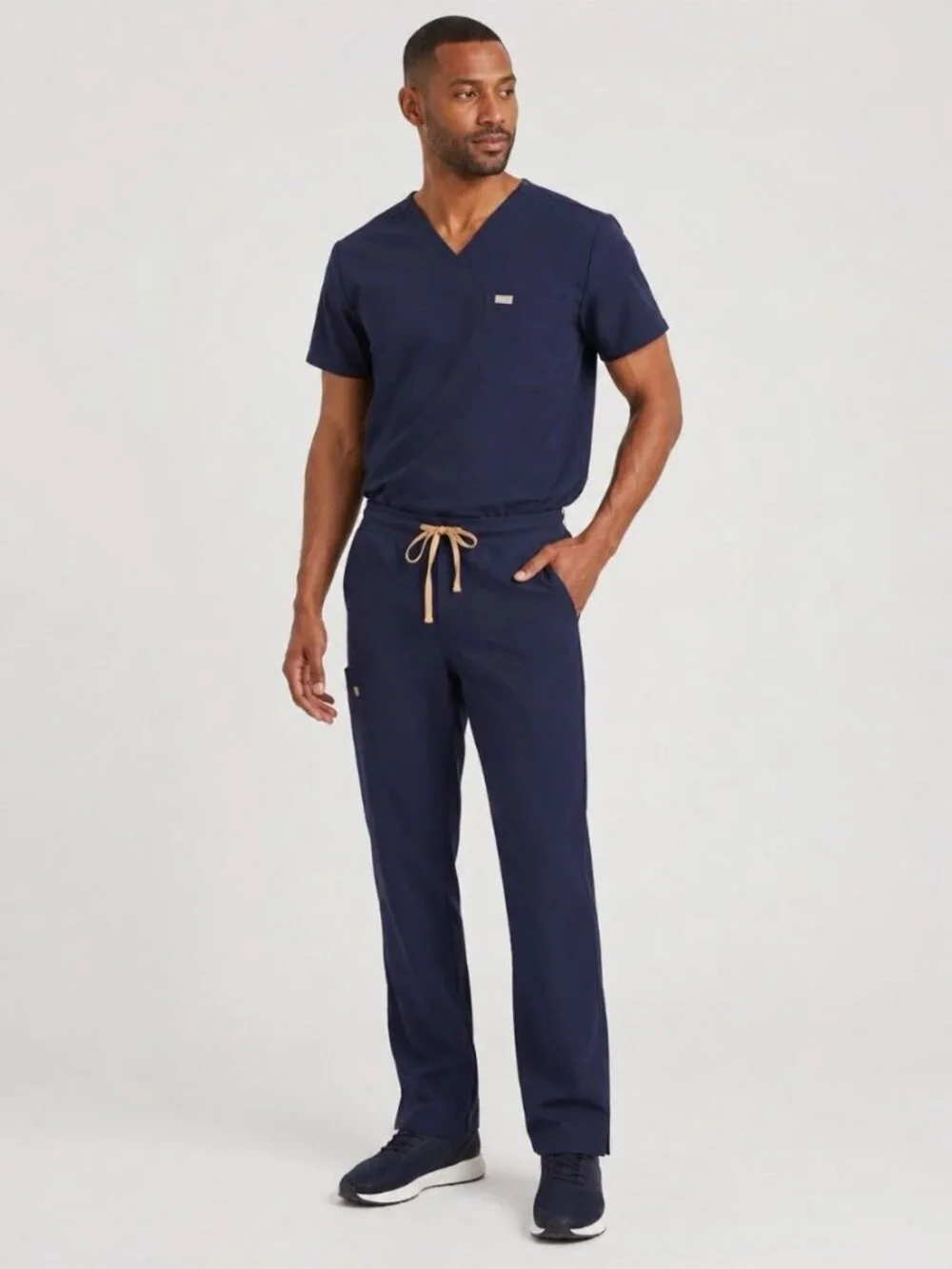 FIGS Technical Collection Scrub Pants XXL Tall Navy Blue Drawstring Stretch